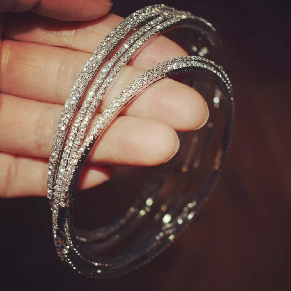 💎NEW LUXURY 925 STERLING SILVER DIAMOND Earrings - Picture 4 of 4